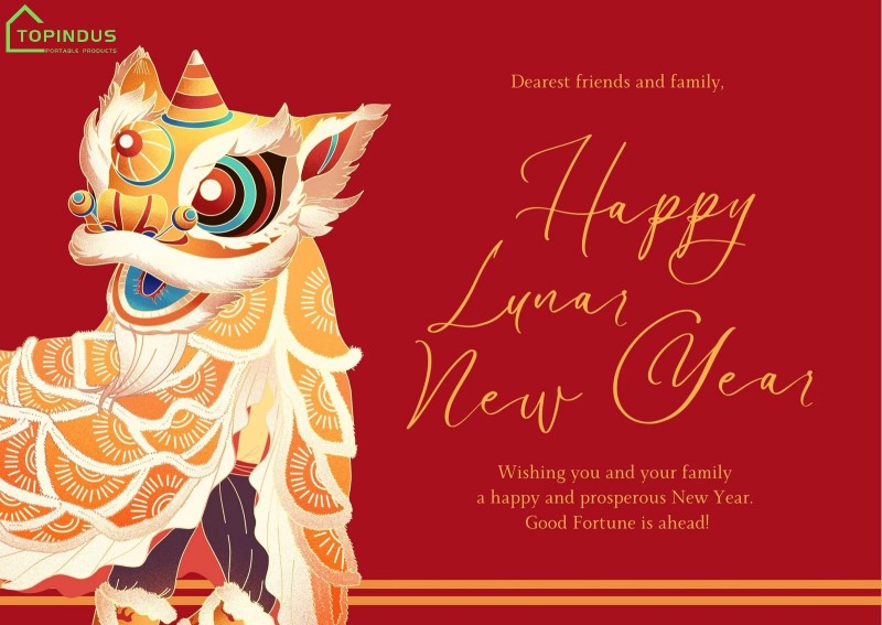 ड्रैगन हॉलिडे नोटिस और शुभकामनाओं का चीनी चंद्र नव वर्ष